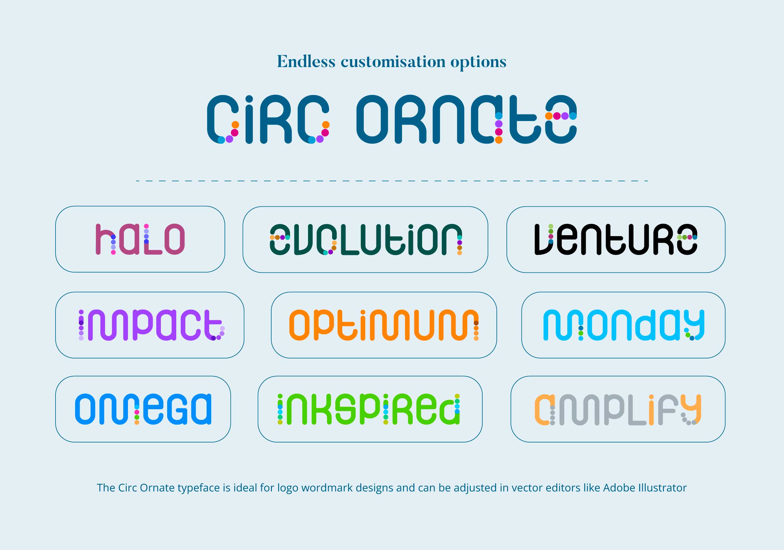 Circ-Ornate-display font-variations-basic-ornate-and-plain-ornate-by-Busy-Bear-Creative-Agency